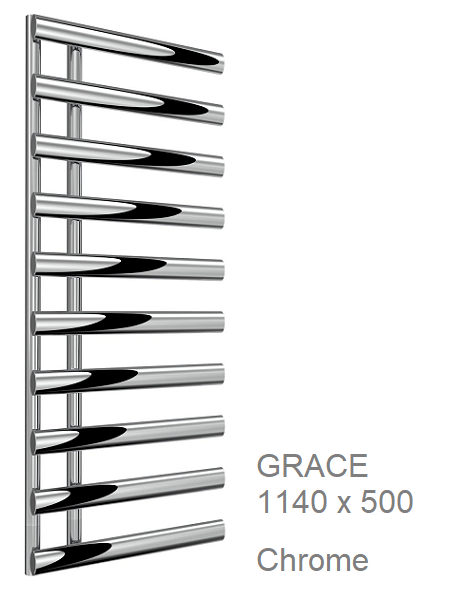 Reina Grace Towel Rail in Anthracite & White - 780 x 500mm